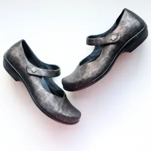 Dansko Opal Leopard Print Leather Low Heel Mary Jane Clogs Shoes Size 9.5