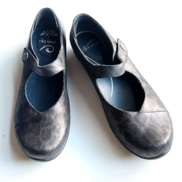 Dansko Opal Leopard Print Leather Low Heel Mary Jane Clogs Shoes Size 9.5