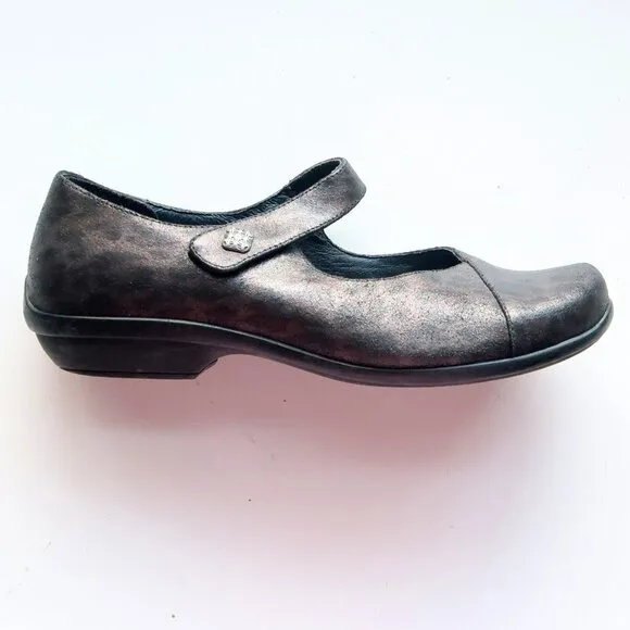 Dansko Opal Leopard Print Leather Low Heel Mary Jane Clogs Shoes Size 9.5