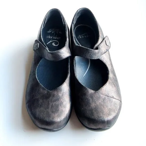 Dansko Opal Leopard Print Leather Low Heel Mary Jane Clogs Shoes Size 9.5