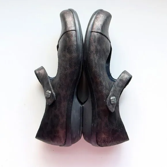 Dansko Opal Leopard Print Leather Low Heel Mary Jane Clogs Shoes Size 9.5