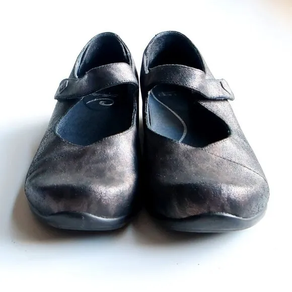 Dansko Opal Leopard Print Leather Low Heel Mary Jane Clogs Shoes Size 9.5