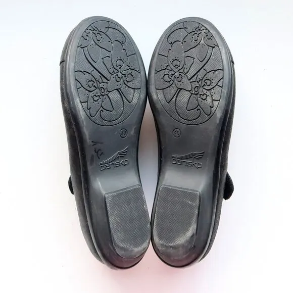 Dansko Opal Leopard Print Leather Low Heel Mary Jane Clogs Shoes Size 9.5