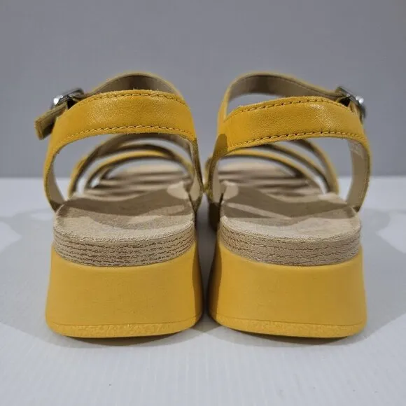 Dansko Roxie Sandal Strappy Fisherman Yellow Nappa Leather EU Size 42