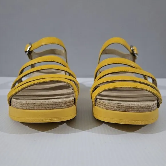 Dansko Roxie Sandal Strappy Fisherman Yellow Nappa Leather EU Size 42