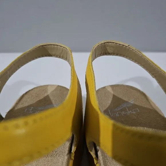 Dansko Roxie Sandal Strappy Fisherman Yellow Nappa Leather EU Size 42