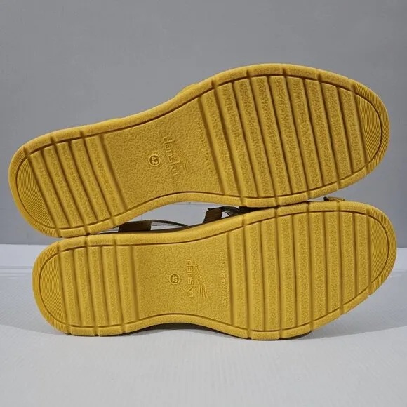 Dansko Roxie Sandal Strappy Fisherman Yellow Nappa Leather EU Size 42