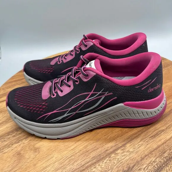 Dansko Shoes Womens Size 7.5 / 38 Pace Mesh Black/Berry Walking Comfort
