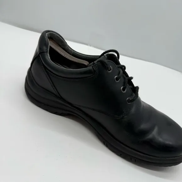 Dansko Walker Mens 11.5 (45) Black Leather Oxford Shoes Casual Slip Resistant