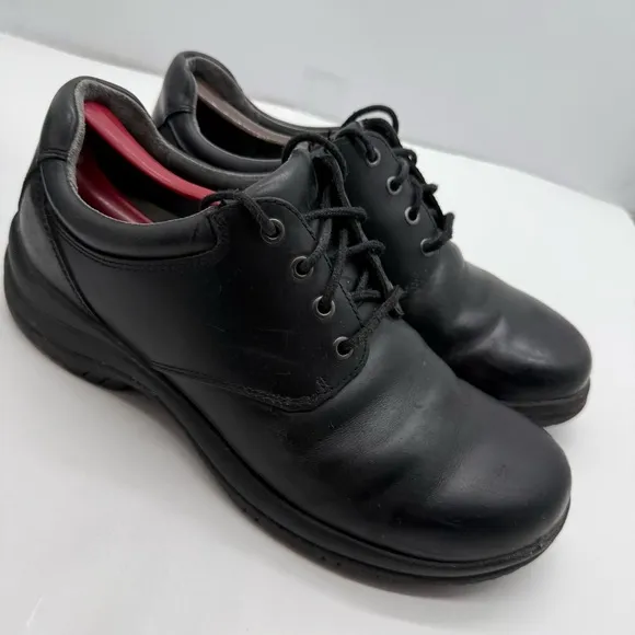 Dansko Walker Mens 11.5 (45) Black Leather Oxford Shoes Casual Slip Resistant