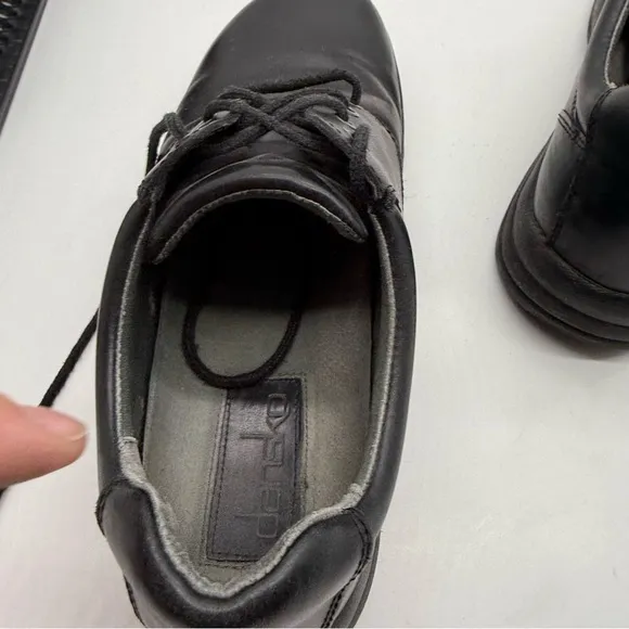 Dansko Walker Mens 11.5 (45) Black Leather Oxford Shoes Casual Slip Resistant