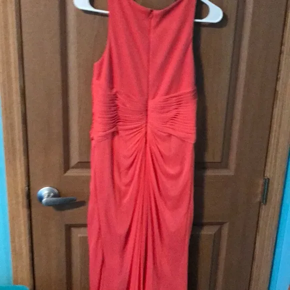 David's Bridal Long Beaded U Neck Prom WITH FLATS!