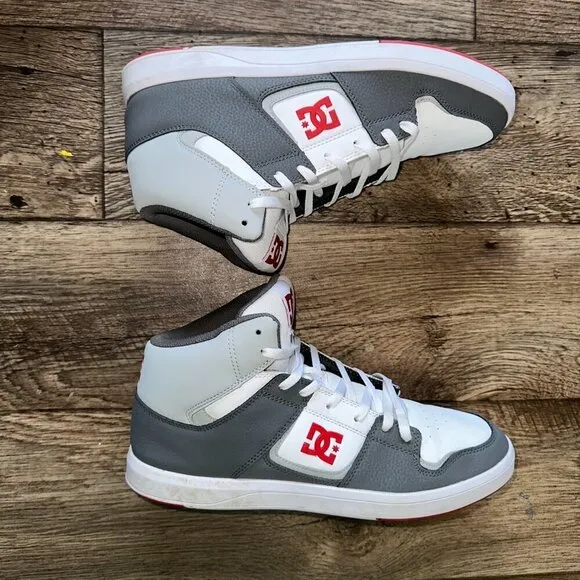 Dc Shoes Cure Hi Top Sneaker Men's Size 12 Gray White