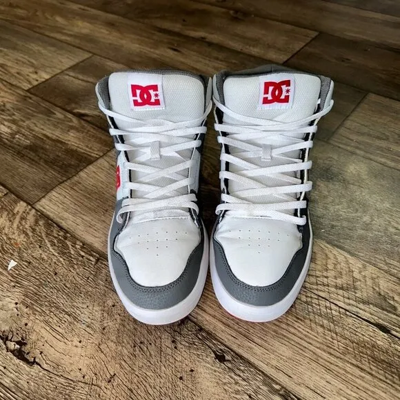 Dc Shoes Cure Hi Top Sneaker Men's Size 12 Gray White