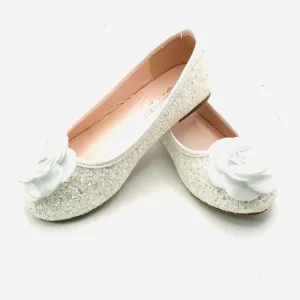 De Blossom girls sparkly rosette flats size 1 EUC