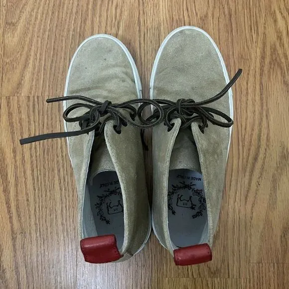 Del Toro Italy made women Chukka Sneakers Suede leather Beige size 6