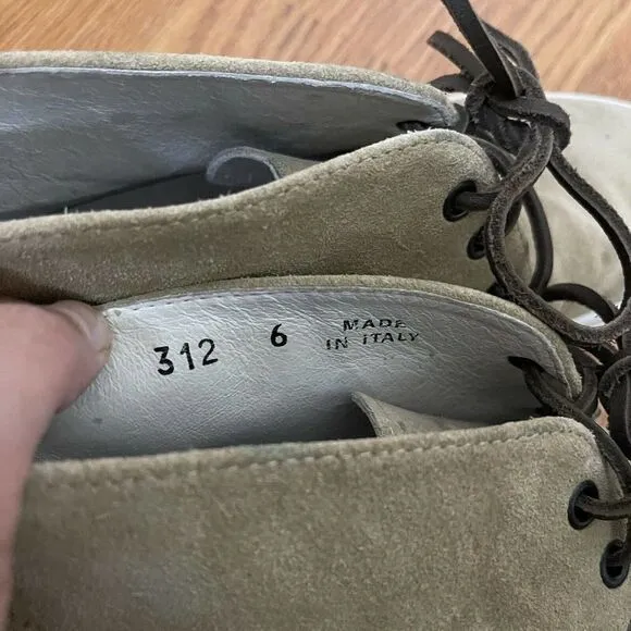 Del Toro Italy made women Chukka Sneakers Suede leather Beige size 6