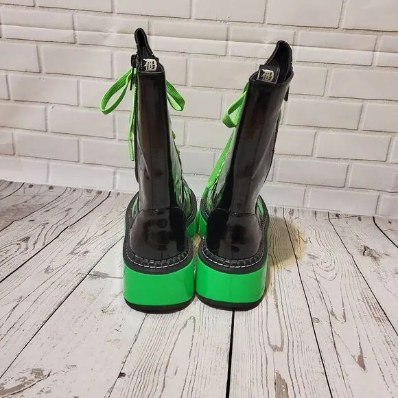 Demonia Goth Rave Emo Slime Electric Fusion UV Platform Boots US Size 6