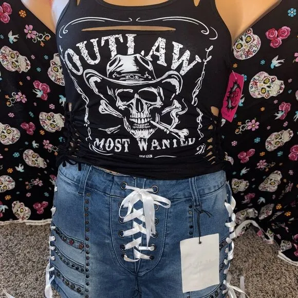 Denim Lace-Up Women's Shorts