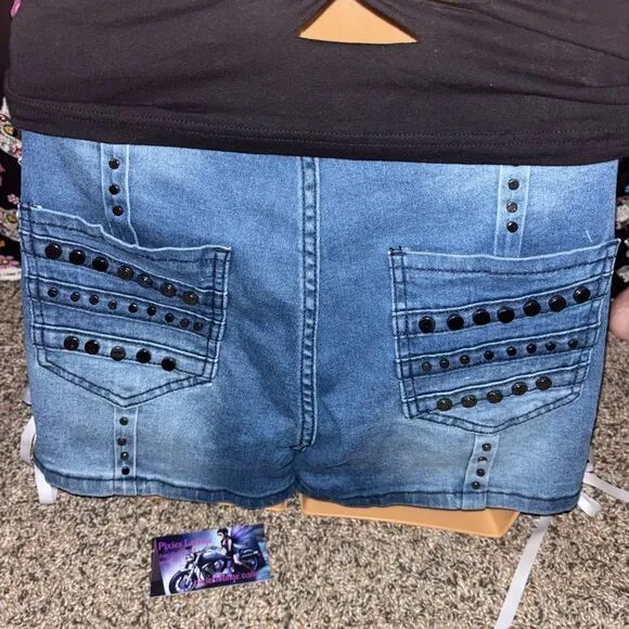 Denim Lace-Up Women's Shorts
