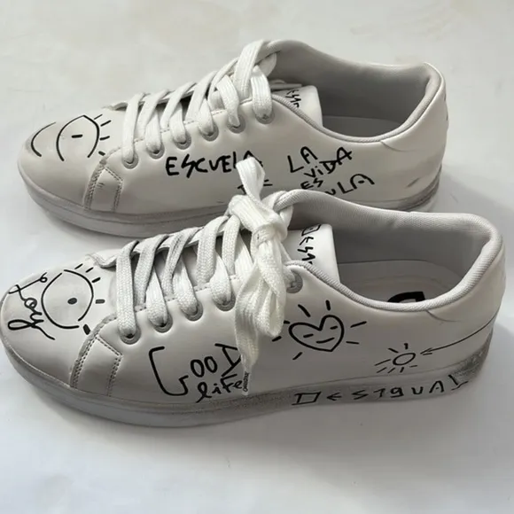 Desigual sneakers &quot;Marker message&quot; lace up low sneakers in size 7.5