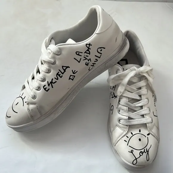 Desigual sneakers &quot;Marker message&quot; lace up low sneakers in size 7.5