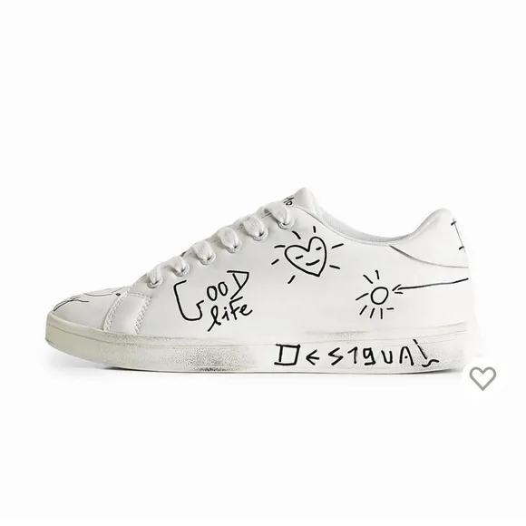 Desigual sneakers &quot;Marker message&quot; lace up low sneakers in size 7.5