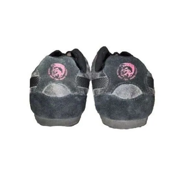Diesel Eagle Loop Men's 9.5 Low Top‎ Suede Canvas Casual Sneakers Black 42.5