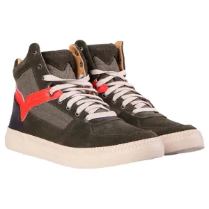 Diesel Suede Leather V Is For Diesel S-Spaark Mid Sneakers in Olive
