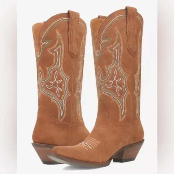 Dingo Women’s Hot Sauce Embroidered Snip Toe Cowboy Boots In Camel SZ 8 NWOB