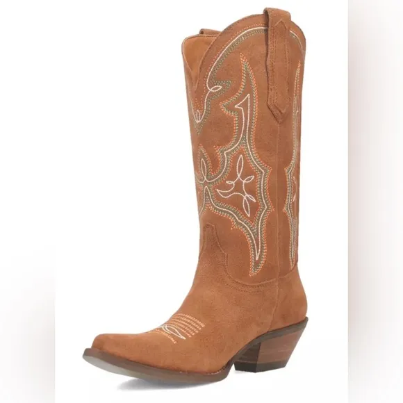 Dingo Women’s Hot Sauce Embroidered Snip Toe Cowboy Boots In Camel SZ 8 NWOB