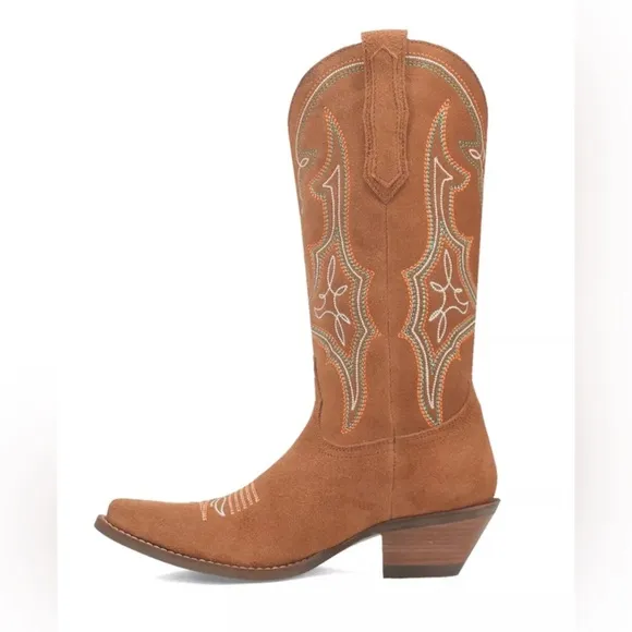 Dingo Women’s Hot Sauce Embroidered Snip Toe Cowboy Boots In Camel SZ 8 NWOB