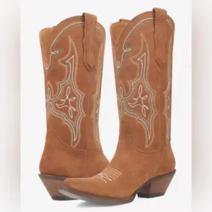 Dingo Women’s Hot Sauce Embroidered Snip Toe Cowboy Boots In Camel SZ 8 NWOB