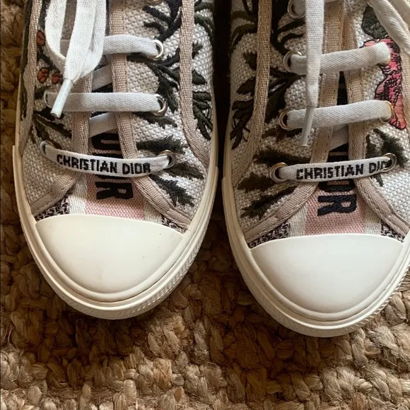 Dior White Canvas Sneakers with Playful Doodles