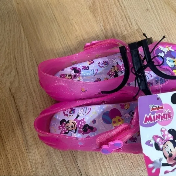 Disney Minnie Mouse Jelly Flats NWT Sz 12 Pink Daisy Duck Shoes