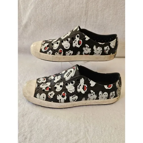 Disney X Native Unisex Black Mickey Mouse Slip On Water Shoes Size M 12 / W 14