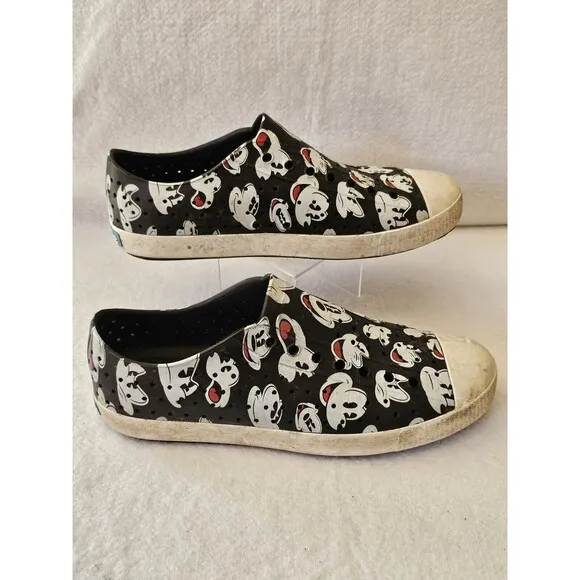 Disney X Native Unisex Black Mickey Mouse Slip On Water Shoes Size M 12 / W 14