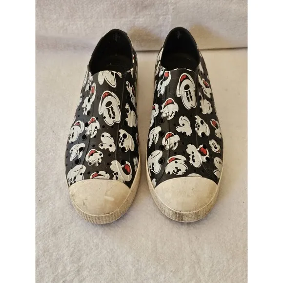 Disney X Native Unisex Black Mickey Mouse Slip On Water Shoes Size M 12 / W 14