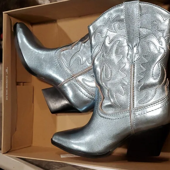 Dolce Vita Electric Blue Leather Landen Cowgirl Boots Size 6