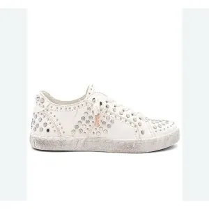 Dolce Vita Sneakers Shoes White Silver Stud Accents Size 8.5
