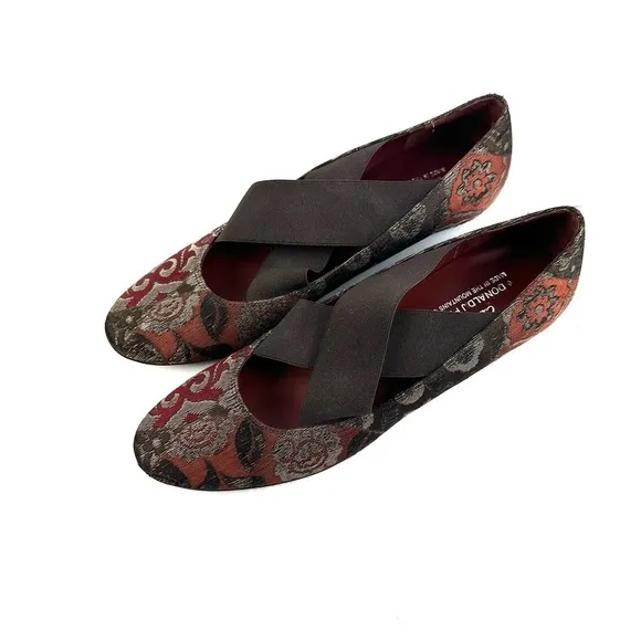 Donald Pliner Holli Flats 6.5 Couture Floral Tapestry Slip On Shoes Womens NEW
