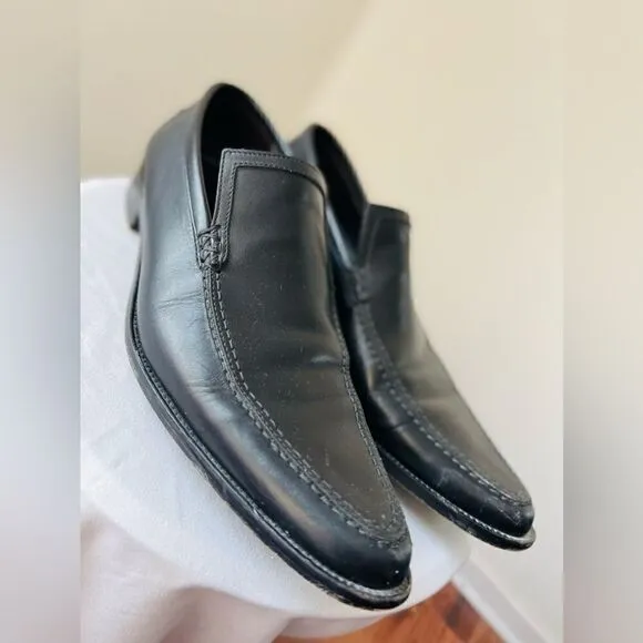 DONALD PLINER MEN’S BLACK LEATHER SHOES SIZE 8.5