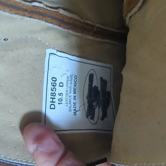 Double Hi breakroom Western Work Cowboy Boots #DH8560 Leather square Toe Sz 10.5
