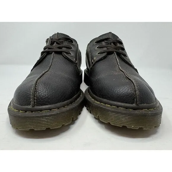 Dr Marten Shoes Marchant Mens 11 Doc Brown‎ Leather Oxford Work Boots Low Y2k