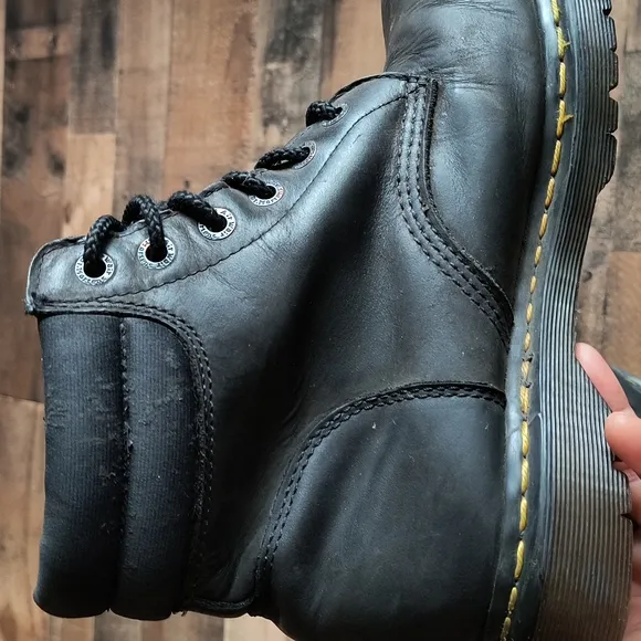 Dr. Martens Black Leather Industrial Steel Toe Work Boots Electric Hazard Sz 9