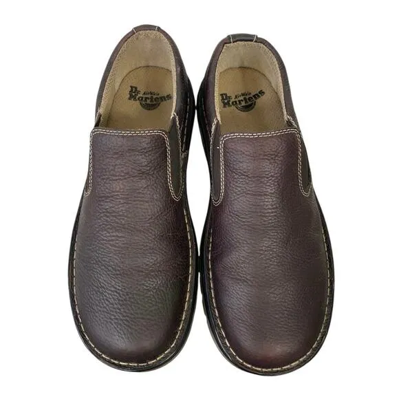 Dr. Martens Bryce Brown Leather Slip On Shoes Men’s 10 Casual Comfort Work