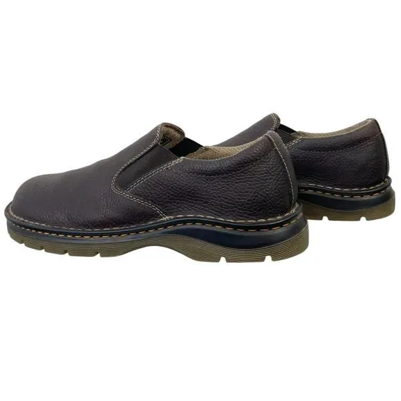 Dr. Martens Bryce Brown Leather Slip On Shoes Men’s 10 Casual Comfort Work