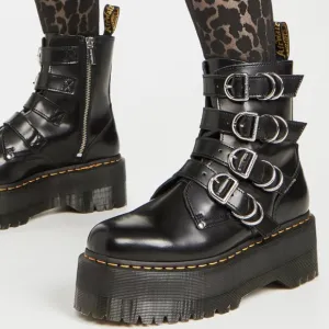 Dr Martens Jadon Max 4 Strap Hardware Leather Platform Boots Size 10
