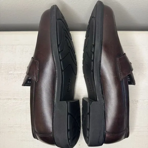 Drew Essex 43950-51 Mens Burgundy Leather Penny Loafers &amp; Slip Ons Shoes Size 11
