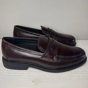 Drew Essex 43950-51 Mens Burgundy Leather Penny Loafers &amp; Slip Ons Shoes Size 11